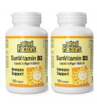 Natural Factors [2 FOR DEAL] SunVitamin D3 Softgels 1000 IU 180 Softgels | 매일 업데이트되는 특가 상품 | VITASHOP