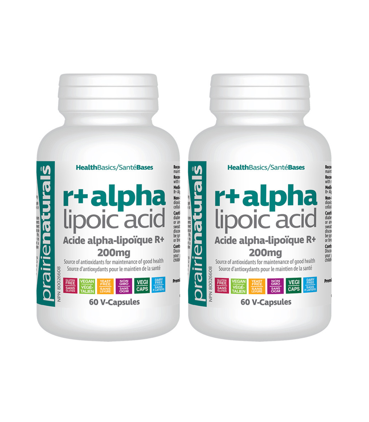 Prairie Naturals [2 FOR DEAL] R(+) Alpha Lipoic Acid 200 mg 60 Vegi Capsules | 매일 업데이트되는 특가 상품 | VITASHOP