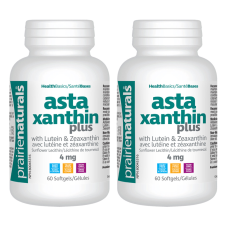 Prairie Naturals [2 FOR DEAL] Astaxanthin Plus 4 mg Astaxanthin, Lutein, Zeaxanthin 60 Softgels | Unbeatable Prices, Daily Deals