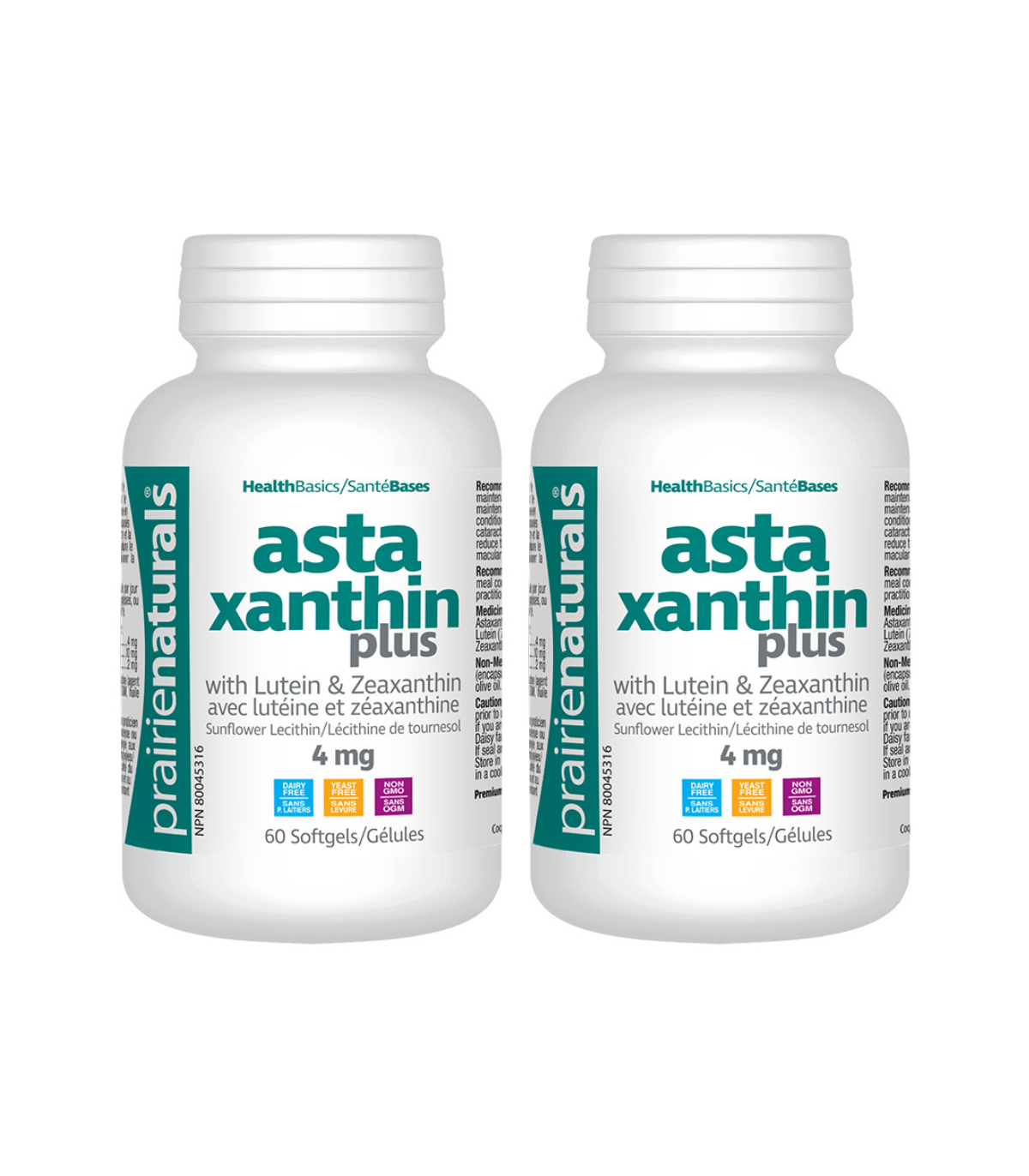 Prairie Naturals [2 FOR DEAL] Astaxanthin Plus 4 mg Astaxanthin, Lutein, Zeaxanthin 60 Softgels | Unbeatable Prices, Daily Deals