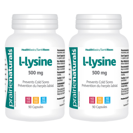 Prairie Naturals [2 FOR DEAL] L-Lysine 500 mg 90 Capsules | 매일 업데이트되는 특가 상품 | VITASHOP