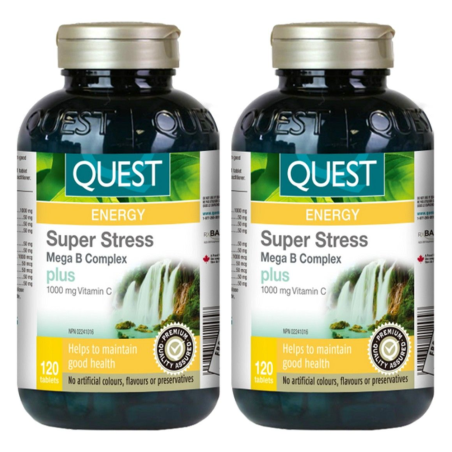 QUEST [2 FOR DEAL] Super Stress B Complex + Vit C 120 Tablets | 매일 업데이트되는 특가 상품 | VITASHOP