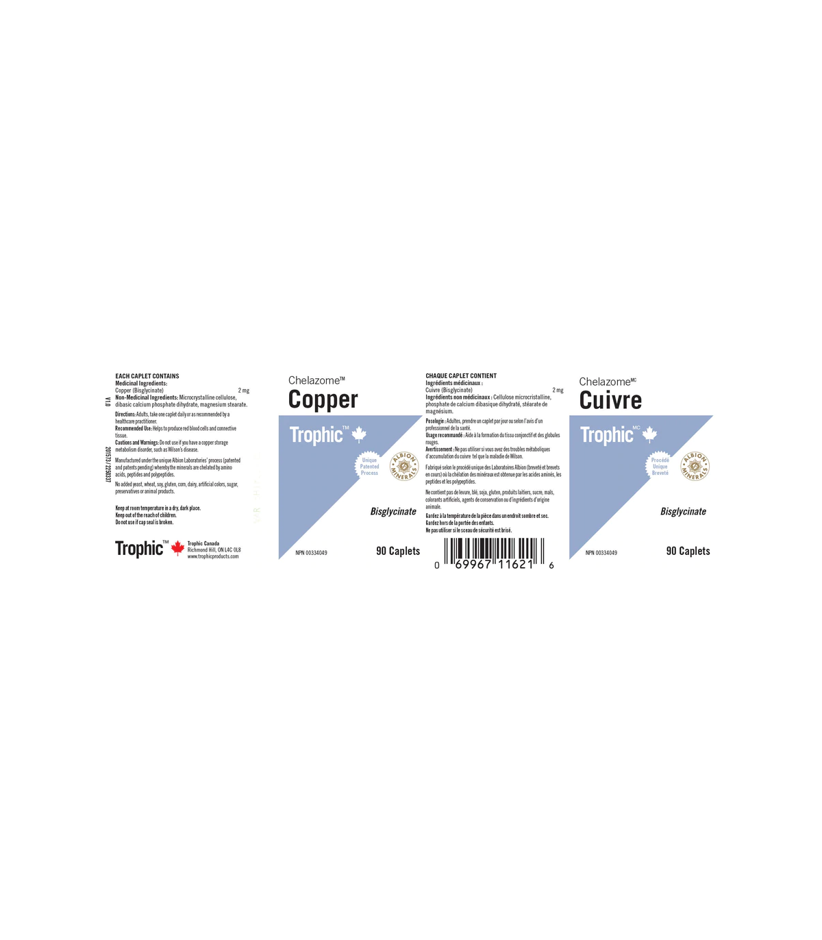 Trophic Vitamins [2 FOR DEAL] Copper Chelazome 2 mg 90 Caplets | 매일 업데이트되는 특가 상품 | VITASHOP