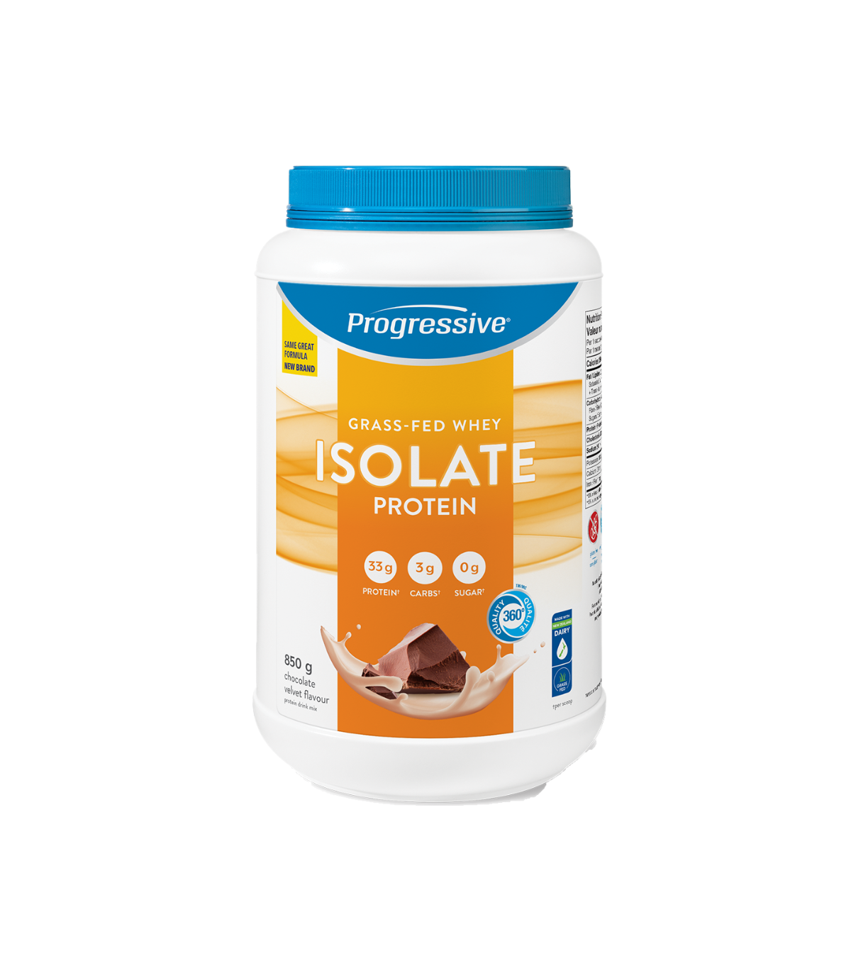 Progressive Grass Fed Whey Isolate Protein Chocolate Velvet 850g