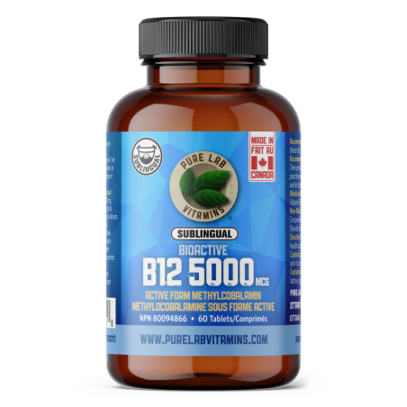 PURE LAB VITAMINS Bioactive B12 Methylcobalamin 5000 mcg Lactose Free 60 Tablets | 매일 업데이트되는 특가 상품 | VITASHOP