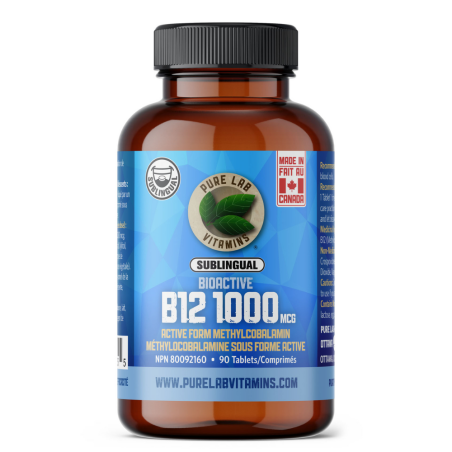 PURE LAB VITAMINS Bioactive B12 1000 mcg Lactose Free 90 Tablets