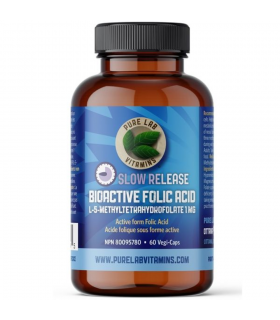 PURE LAB VITAMINS Bioactive Folic Acid Slow Release 60 Veggie Caps