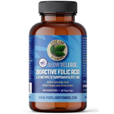 PURE LAB VITAMINS Bioactive Folic Acid Slow Release 60 Veggie Caps