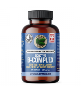 PURE LAB VITAMINS Bioactive B Complex Slow Release 60 Veggie Caps | 매일 업데이트되는 특가 상품 | VITASHOP