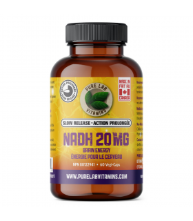 PURE LAB VITAMINS NADH 20 mg Slow Release 60 Veggie Caps