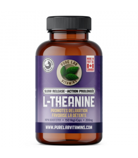PURE LAB VITAMINS L-Theanine Slow Release 200 mg 150 Veggie Caps
