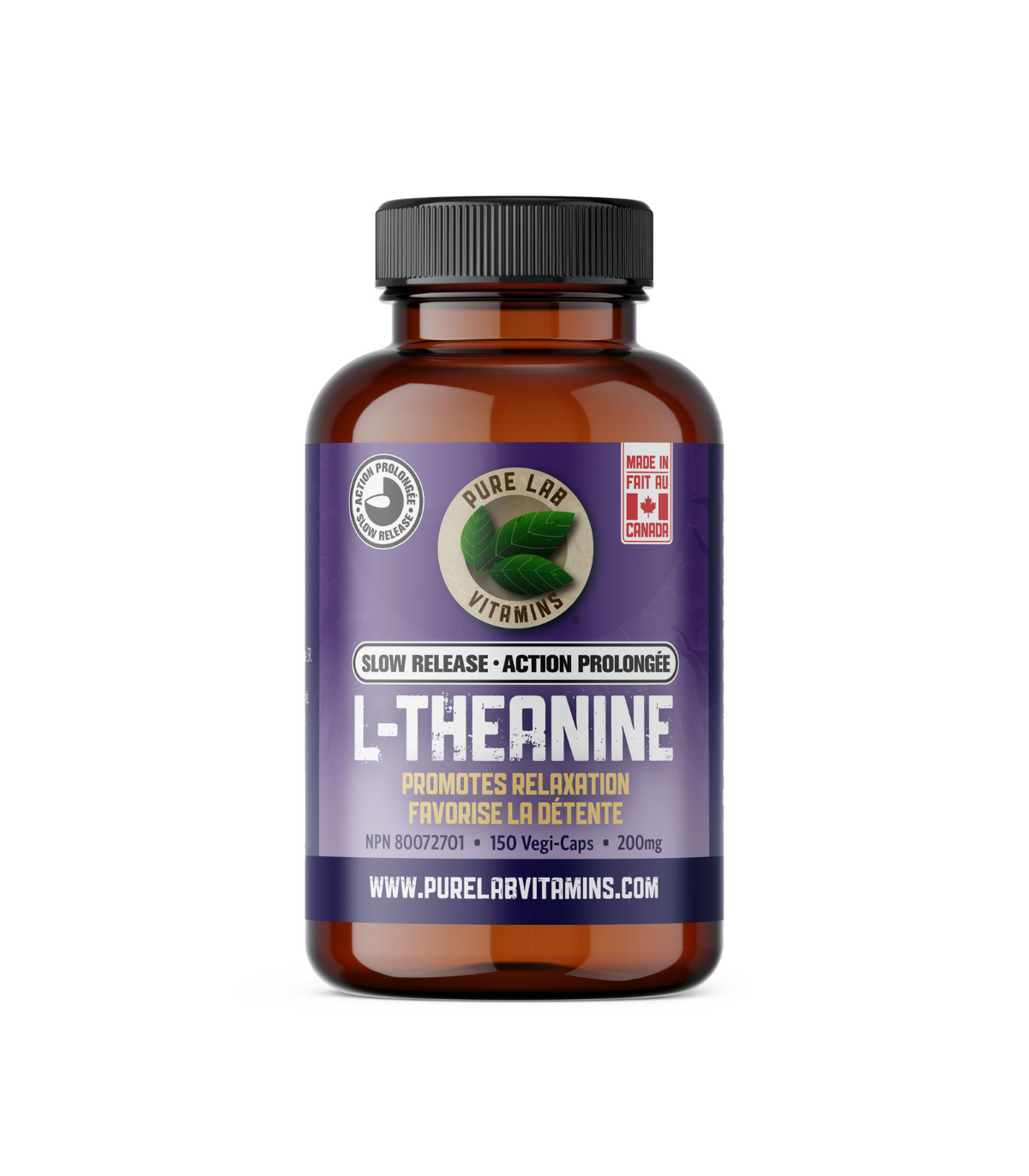 PURE LAB VITAMINS L-Theanine Slow Release 200 mg 150 Veggie Caps | 매일 업데이트되는 특가 상품 | VITASHOP