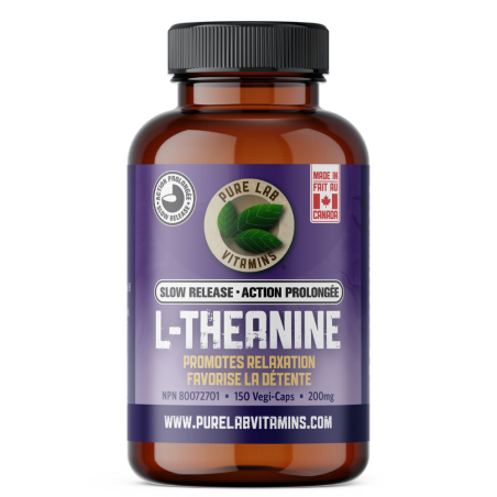 PURE LAB VITAMINS L-Theanine Slow Release 200 mg 150 Veggie Caps | 매일 업데이트되는 특가 상품 | VITASHOP