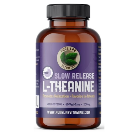 PURE LAB VITAMINS L-Theanine Slow Release 200 mg 60 Veggie Caps