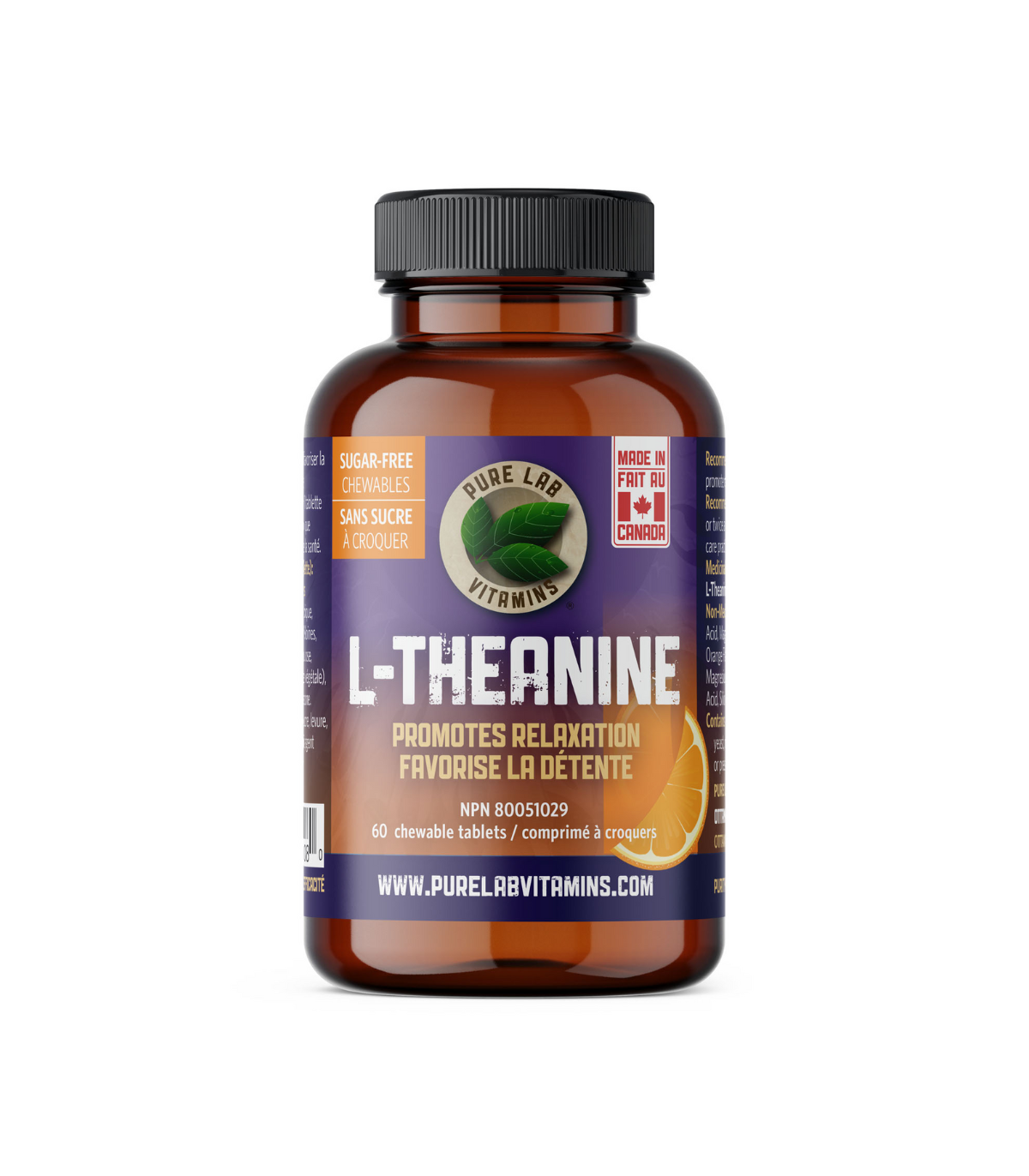 PURE LAB VITAMINS L-Theanine 125mg 60 Chewable Tablets | 매일 업데이트되는 특가 상품 | VITASHOP