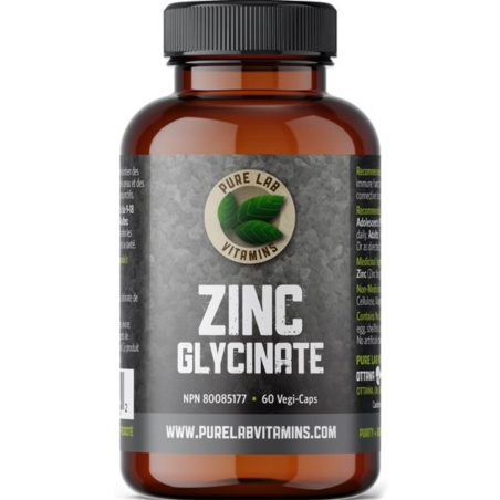 PURE LAB VITAMINS Zinc Glycinate 60 Veggie Caps | Unbeatable Prices, Daily Deals | VITASHOP