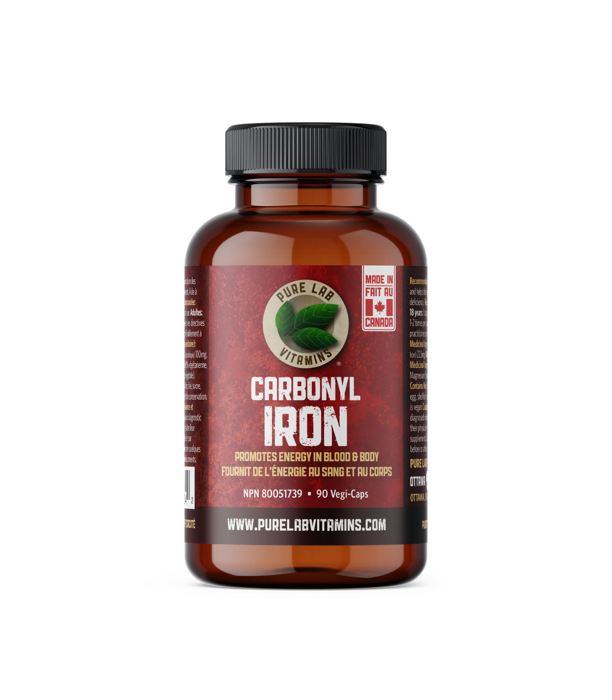 PURE LAB VITAMINS Carbonyl Iron 90 Veggie Caps