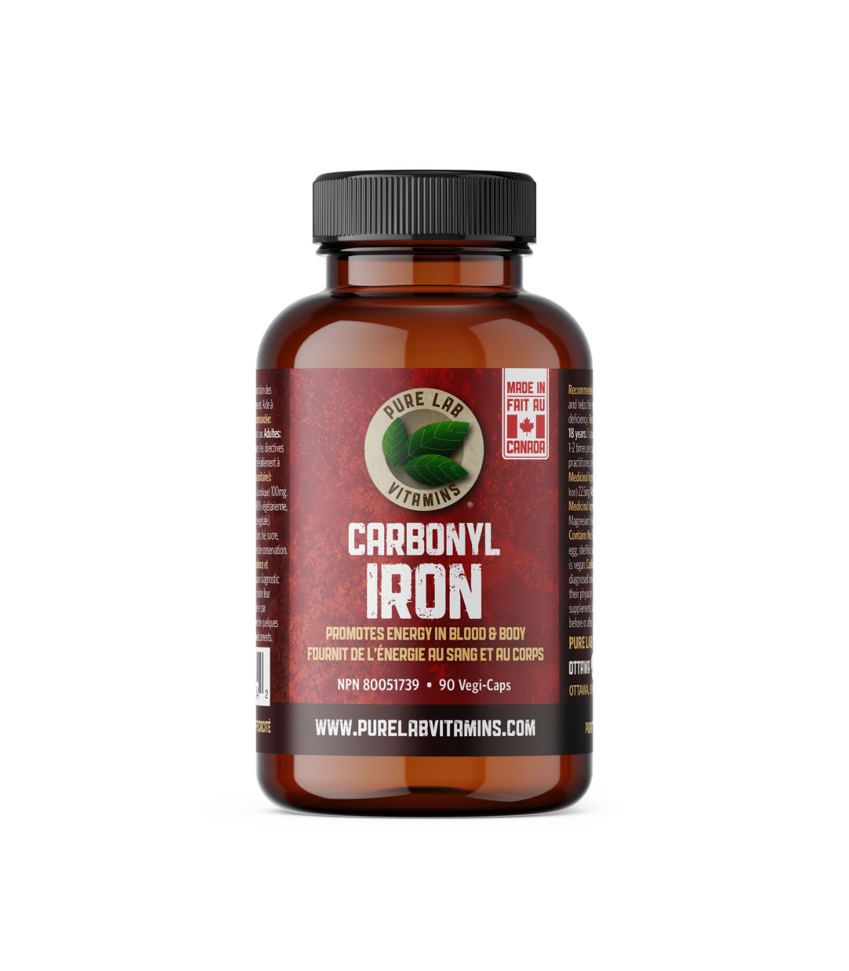 PURE LAB VITAMINS Carbonyl Iron 90 Veggie Caps