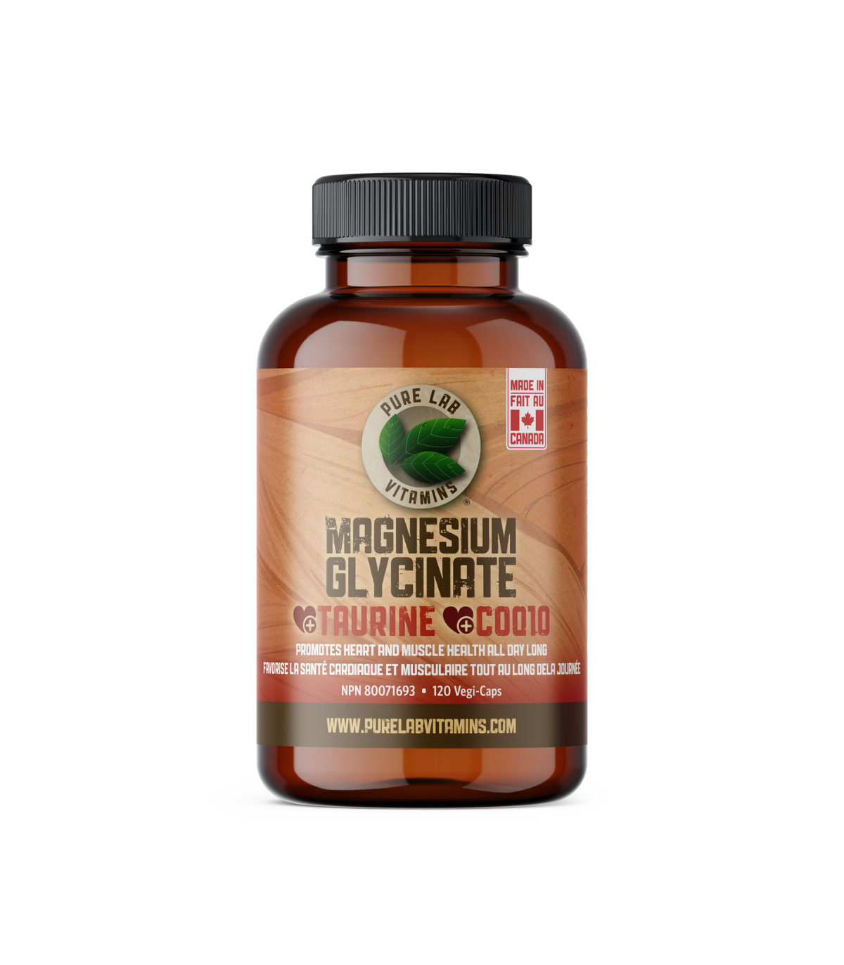 PURE LAB VITAMINS Magnesium Glycinate + Taurine + CoQ10 120 Veggie Caps | Unbeatable Prices, Daily Deals | VITASHOP