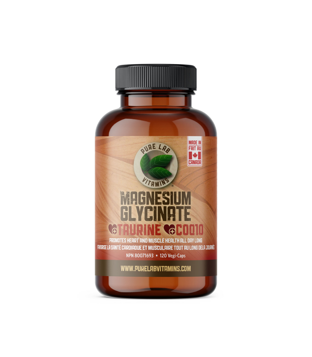 PURE LAB VITAMINS Magnesium Glycinate + Taurine + CoQ10 120 Veggie Caps | Unbeatable Prices, Daily Deals | VITASHOP