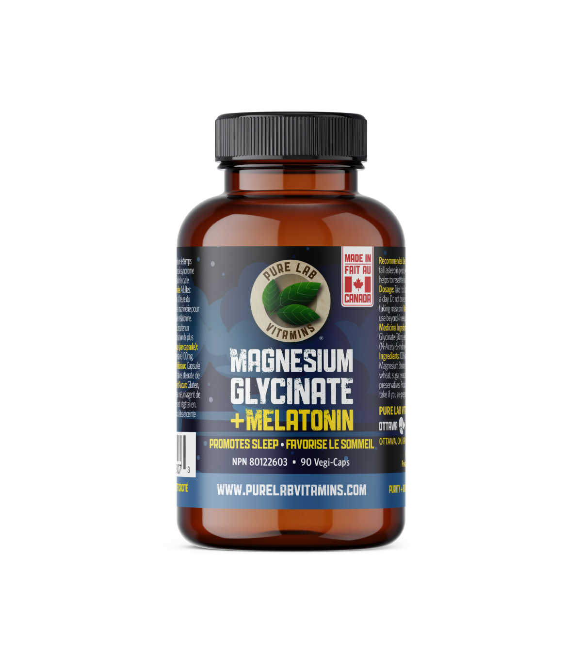 PURE LAB VITAMINS Magnesium Glycinate + Melatonin 90 Veggie Caps | Unbeatable Prices, Daily Deals | VITASHOP