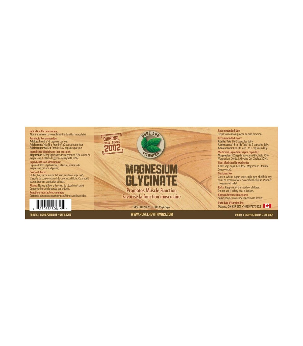 PURE LAB VITAMINS Magnesium Glycinate 300 Veggie Caps | 매일 업데이트되는 특가 상품 | VITASHOP