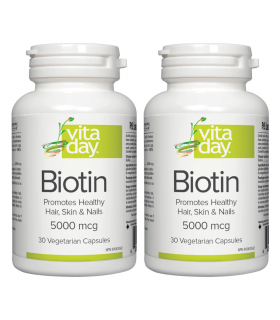 VitaDay [2 for Deal] 비타데이 비오틴 5000mcg - 30 베지캡슐 | 매일 업데이트되는 특가 상품 | VITASHOP