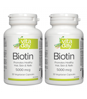 VitaDay [2 for Deal] 비타데이 비오틴 5000mcg - 30 베지캡슐 | 매일 업데이트되는 특가 상품 | VITASHOP
