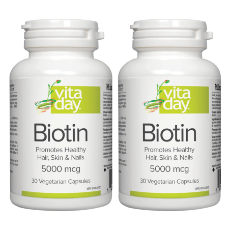 VitaDay [2 for Deal] Biotin 5000mcg- 30 Veg Capsules | Unbeatable Prices, Daily Deals | VITASHOP