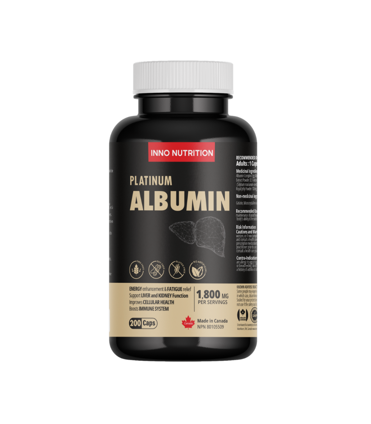 INNO NUTRITION Platinum Albumin 1800mg 200 Capsules | Unbeatable Prices, Daily Deals | VITASHOP