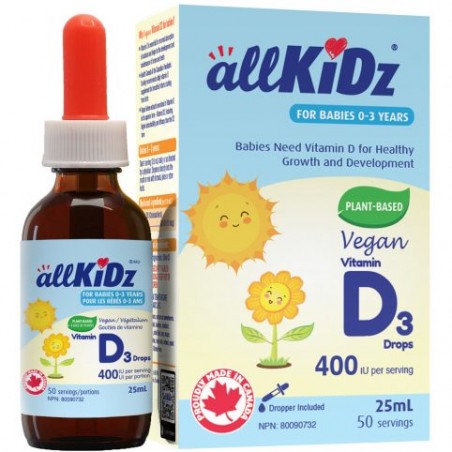 allKIDZ Vegan Vitamin D3 Drops 25 mL | Unbeatable Prices, Daily Deals | VITASHOP