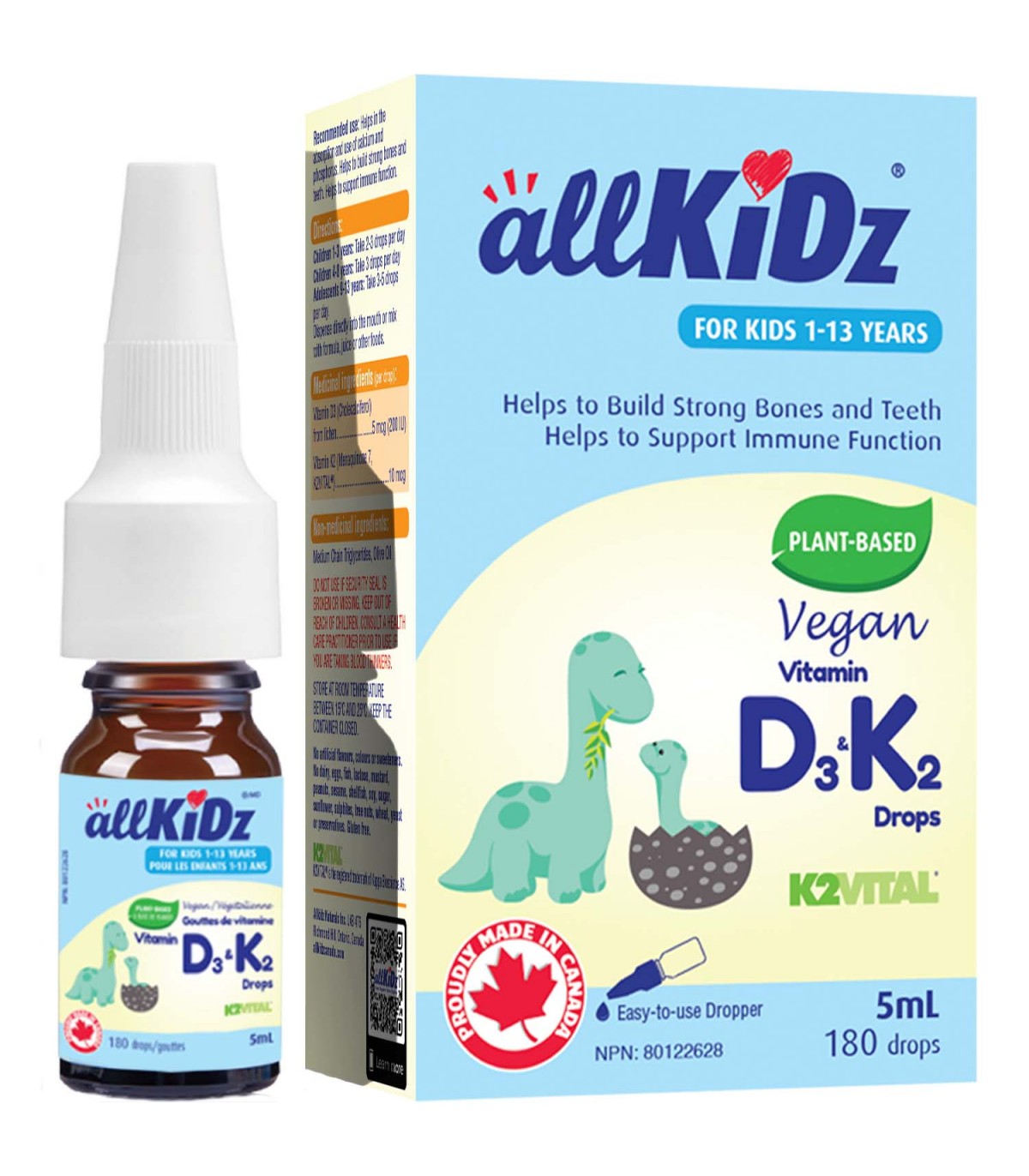 Allkidz Vegan Vitamin D3 K2 Drops 5 mL