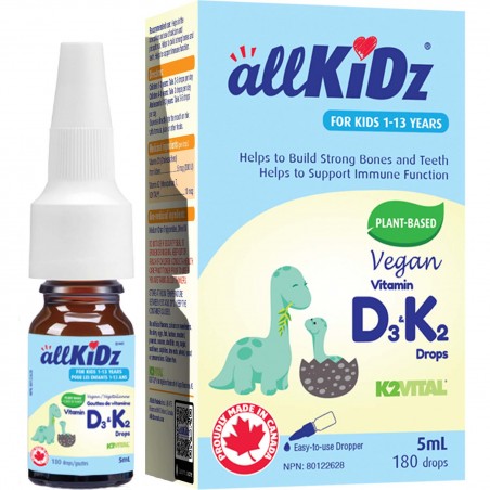 allKIDZ Vegan Vitamin D3 K2 Drops 5 mL | Unbeatable Prices, Daily Deals | VITASHOP