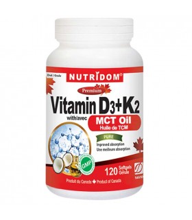 Nutridom Nutridom Vitamin D3+K2 with MCT Oil 120 Softgels | Unbeatable Prices, Daily Deals | VITASHOP