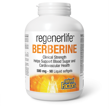 Natural Factors Regenerlife Berberine 500 mg 90 Liquid Softgels | 매일 업데이트되는 특가 상품 | VITASHOP