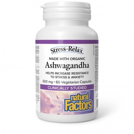 Natural Factors Stress-Relax Ashwagandha 600 mg 60 Vegetarian Capsules | 매일 업데이트되는 특가 상품 | VITASHOP
