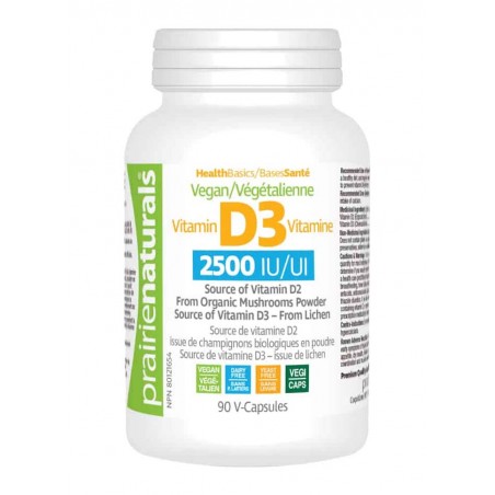 Prairie Naturals Vegan Vitamin D3 2500 IU from Lichen and Mushroom 90 VCaps | 每天不同折扣, 全网最低价格 | 种类齐全的保健品店铺 VITASHOP, 只有你想不到, 没有你买