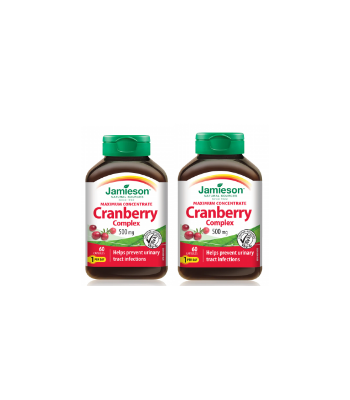 Jamieson [2 for Deal] 자미에슨 크랜베리 농축액 500 mg 60 캡슐 | 매일 업데이트되는 특가 상품 | VITASHOP