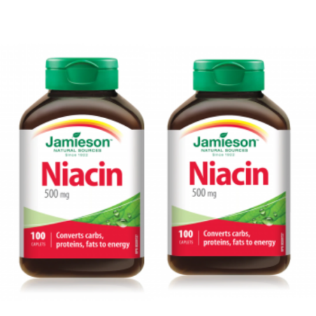 Jamieson [2 for Deal] Niacin 500 mg 100 Caplets | Unbeatable Prices, Daily Deals | VITASHOP