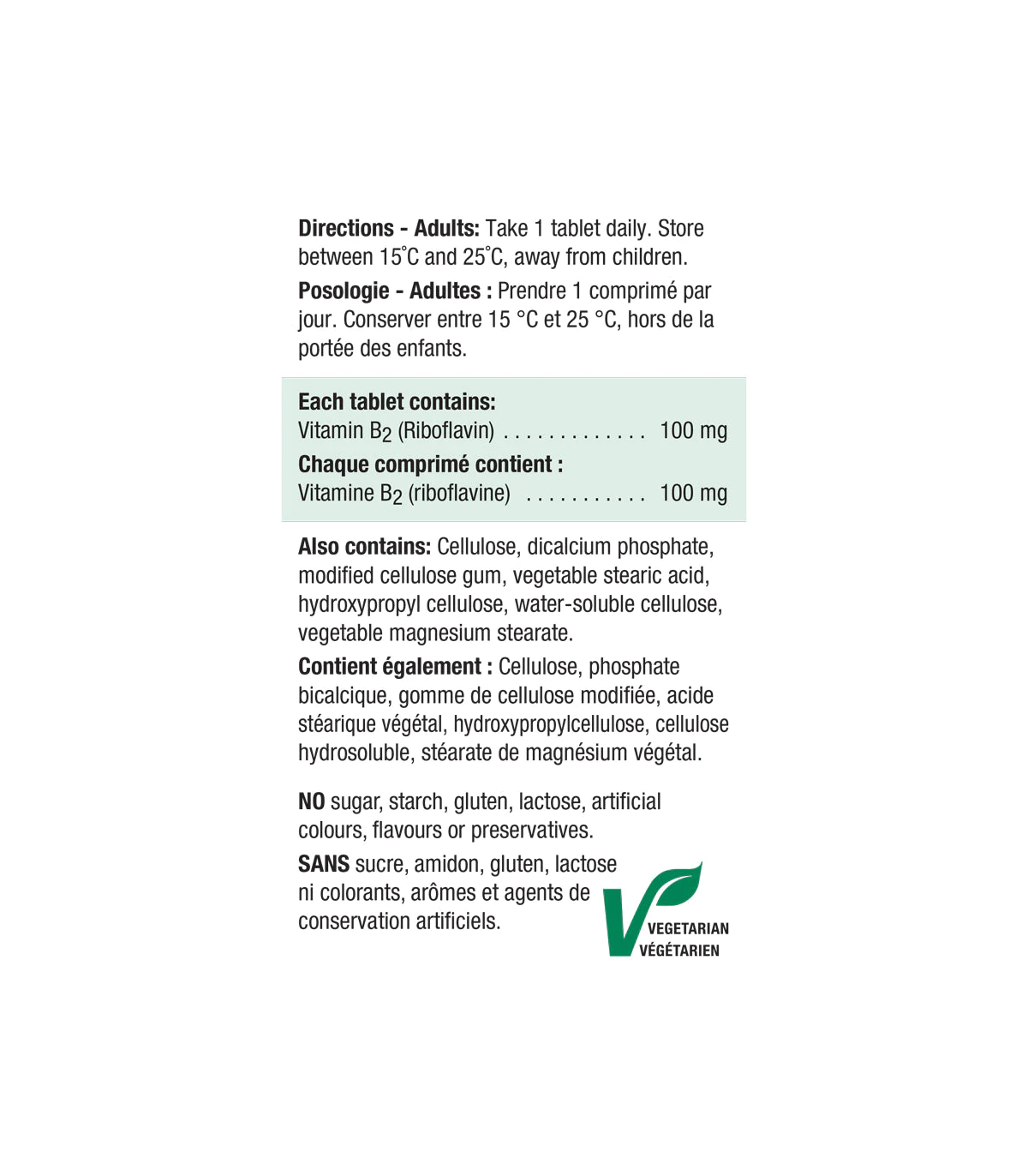 Vitamin B2 (Riboflavin) 100 Tablets | Safest & Easiest Shopping Vitamins Online | VITASHOP