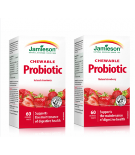 Jamieson [2 for Deal] Probiotic Strawberry Yogurt 60 Chewable Tablets | Unbeatable Prices, Daily Deals | VITASHOP
