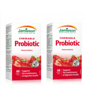 Probiotic Strawberry Yogurt 60 Chewable Tablets | Safest & Easiest Shopping Vitamins Online | VITASHOP