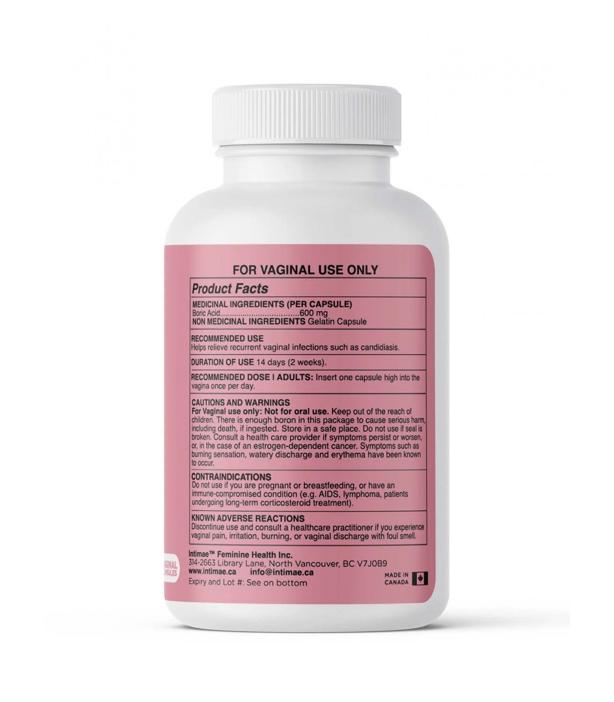 Intimae Relieve Boric Acid Vaginal Suppositories 28 Vaginal Capsules | 매일 업데이트되는 특가 상품 | VITASHOP