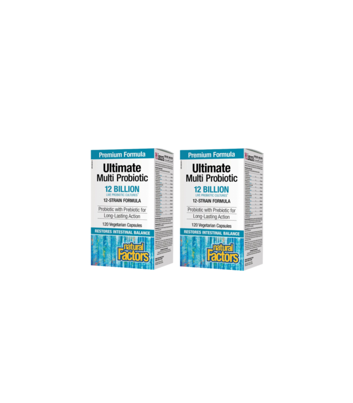 Natural Factors [2 for Deal] Ultimate Multi Probiotic 12 Billion Live Probiotic Cultures, 120 Vegetarian Capsules | Unbeatable P