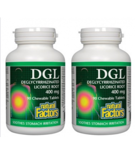 Natural Factors [2 for Deal] DGL Deglycyrrhizinated Licorice Root, 90 Chewable Tablets | Unbeatable Prices, Daily Deals | VITASH