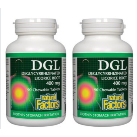 Natural Factors [2 for Deal] DGL Deglycyrrhizinated Licorice Root, 90 Chewable Tablets | Unbeatable Prices, Daily Deals | VITASH