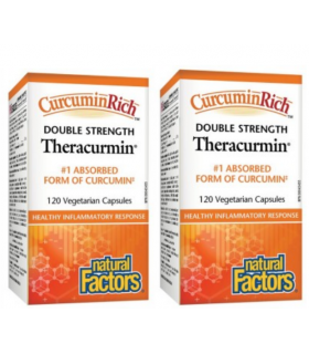 Natural Factors [2 for Deal] CurcuminRich Theracurmin 双倍强度, 120粒素食胶囊 | 无与伦比的价格，每日优惠 | VITASHOP