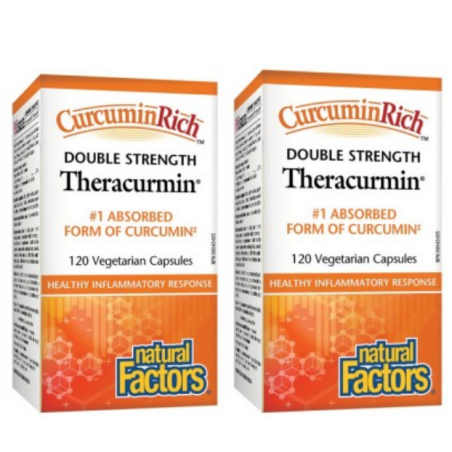Natural Factors [2 for Deal] CurcuminRich Theracurmin 双倍强度, 120粒素食胶囊 | 无与伦比的价格，每日优惠 | VITASHOP