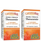 Natural Factors [2 for Deal] CurcuminRich Theracurmin 双倍强度, 120粒素食胶囊 | 无与伦比的价格，每日优惠 | VITASHOP