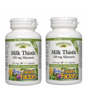 Natural Factors [2 for Deal] HerbalFactors Milk Thistle, 120 Capsules | Unbeatable Prices, Daily Deals | VITASHOP